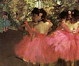 Edgar Degas Famous Paintings - Dancers in Pink